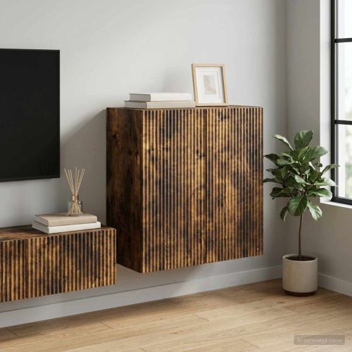Стенно шкафче Опушен дъб 59 x 31 x 60 см Инженерна дървесина
