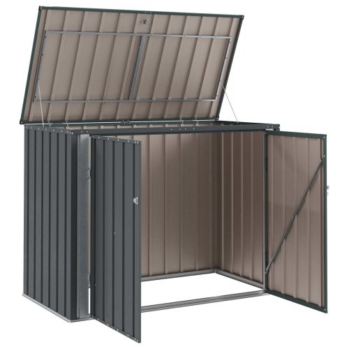 Кутия за съхранение в градината Черно 151,5 x 82 x 110,5 см