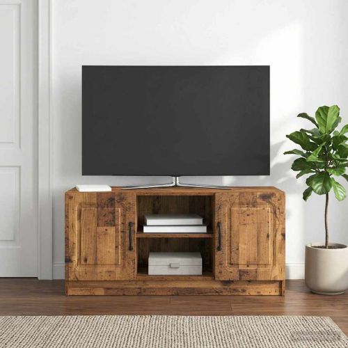 ТВ шкаф Старо дърво 102 x 34,5 x 47 см Инженерна дървесина