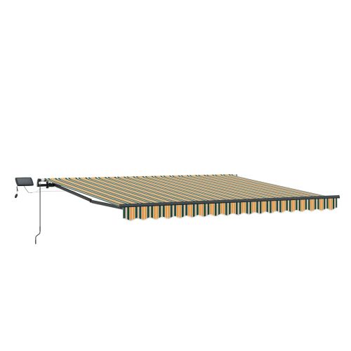 Прибираща се тента Зелен и жълт 450 × 300 cm Тъкан и алуминий