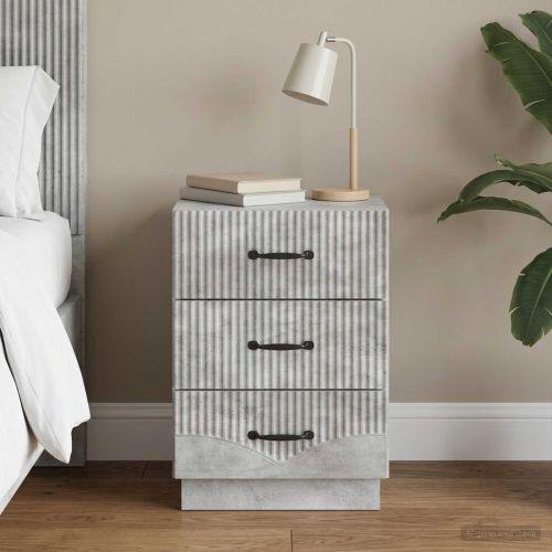 Нощен шкаф Бетонно сиво 43 x 41 x 63,5 см Инженерна дървесина