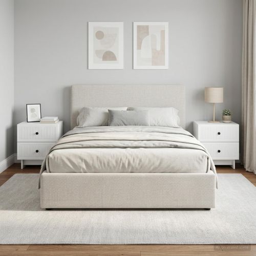 Нощен шкаф 2 pcs Бяло 43 x 34,5 x 47,5 см Инженерна дървесина