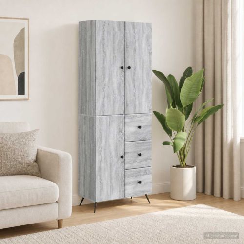 Комплект шкафове 2 pcs Сив Сонома Инженерна дървесина