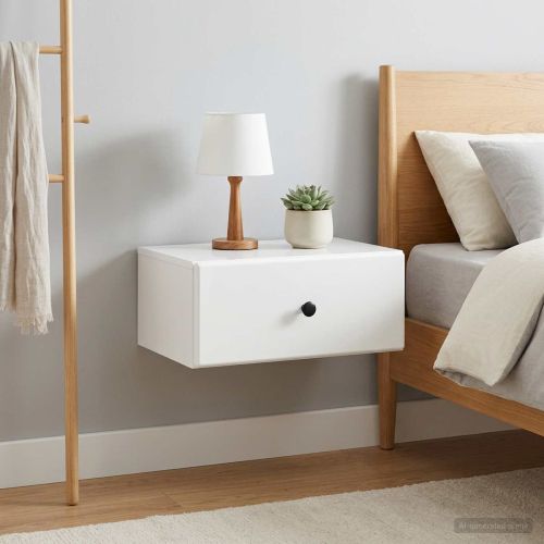 Спален шкаф с монтаж на стена 2 pcs Бял гланц 49 x 34,5 x 20 см
