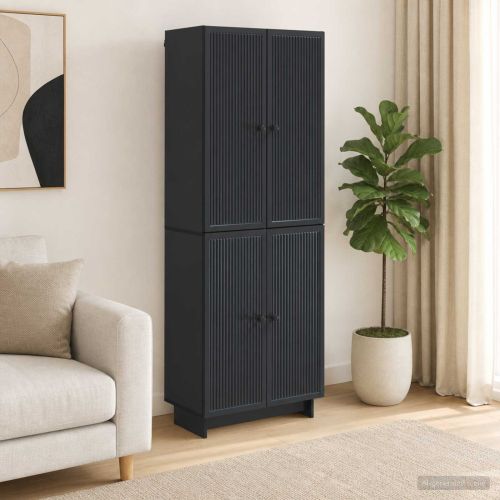 Комплект шкафове 2 pcs Черно 66 x 34,5 x 90 см