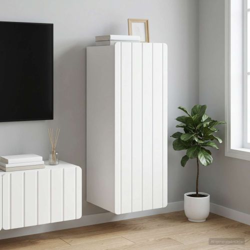 Стенно шкафче Бяло 33 x 34,5 x 94 см Инженерна дървесина