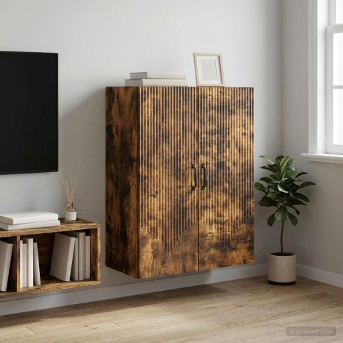 Стенно шкафче Опушен дъб 66 x 34,5 x 90 см Инженерна дървесина