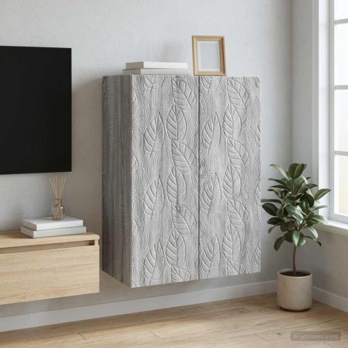 Стенно шкафче Сив Сонома 66 x 34,5 x 90 см Инженерна дървесина