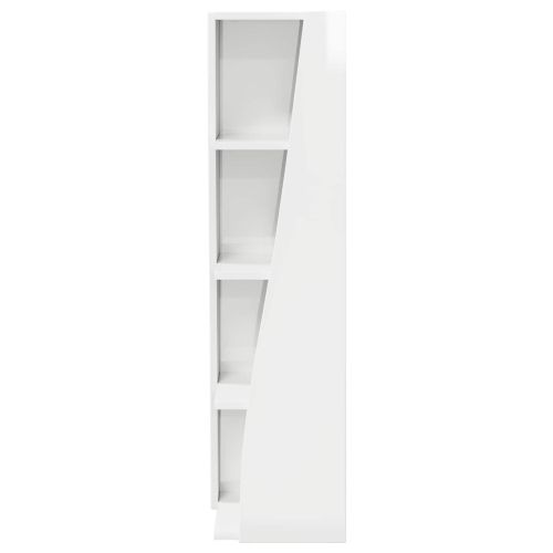 Ъглов шкаф Лъскаво бяло 27,5x27x102см Инженерно дърво