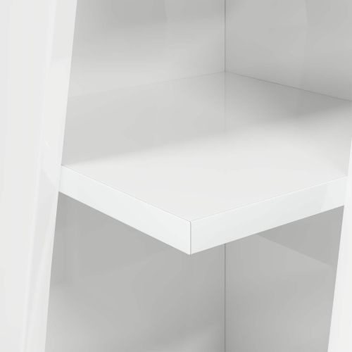 Ъглов шкаф Лъскаво бяло 27,5x27x102см Инженерно дърво