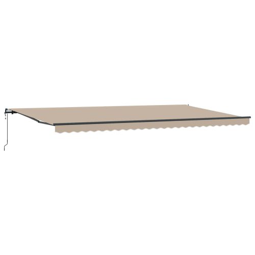 Прибираща се тента Бежово 600 × 300 cm Тъкан и алуминий