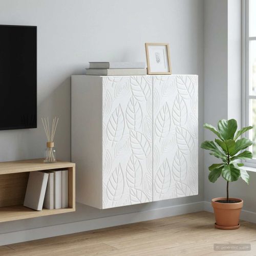 Стенно шкафче Бяло 59 x 31 x 60 см Инженерна дървесина