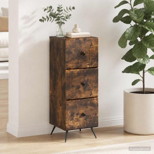 Чекмеджетен шкаф Опушен дъб 33 x 34,5 x 90 см