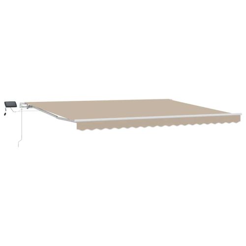 Прибираща се тента Бежово 450 × 300 cm Тъкан и алуминий