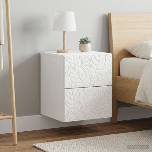 Спален шкаф с монтаж на стена 2 pcs Бял гланц 34,5 x 33 x 40 см