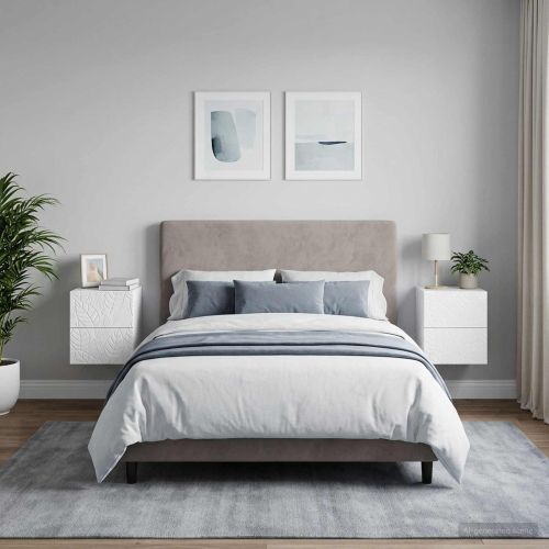 Спален шкаф с монтаж на стена 2 pcs Бял гланц 34,5 x 33 x 40 см