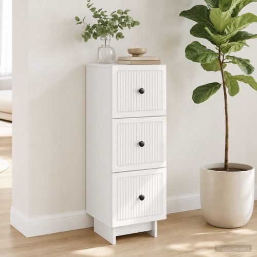 Чекмеджетен шкаф Бял гланц 33 x 34,5 x 90 см