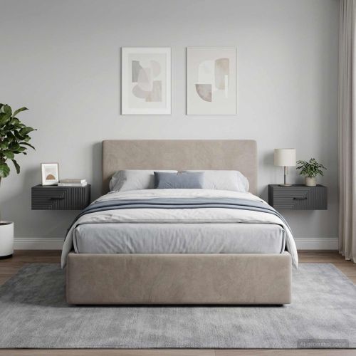 Спален шкаф с монтаж на стена 2 pcs Черно 49 x 34,5 x 20 см