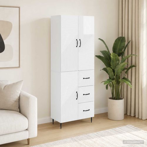 Комплект шкафове 2 pcs Бял гланц 66 x 34,5 x 89,5 см