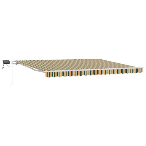 Прибираща се тента Зелен и жълт 450 × 300 cm Тъкан и алуминий