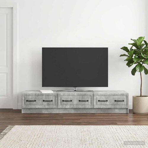 ТВ шкаф Бетонно сиво 147 x 34,5 x 27 см Инженерна дървесина