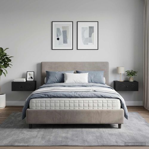 Спален шкаф с монтаж на стена 2 pcs Черно 49 x 34,5 x 20 см