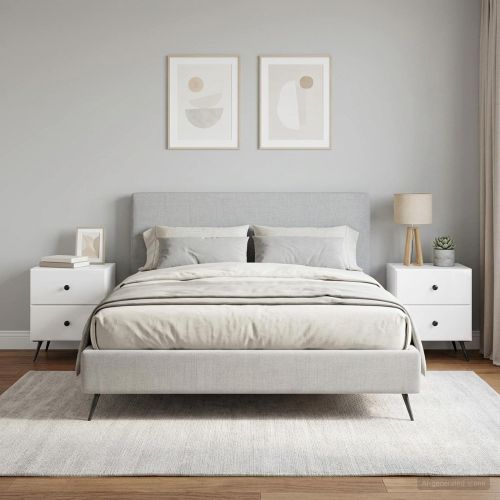 Нощен шкаф с чекмедже 2 pcs Бял гланц 43 x 34,5 x 47,5 см