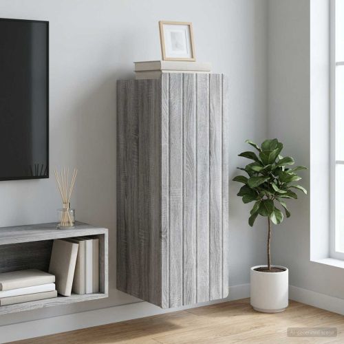 Стенно шкафче Сив Сонома 33 x 34,5 x 94 см Инженерна дървесина