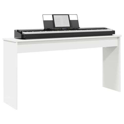 Стойка за клавиатура Бяло 130 x 32 x 64 см Инженерно дърво