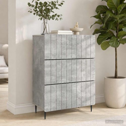 Чекмеджетен шкаф Бетонно сиво 66 x 34,5 x 92 см
