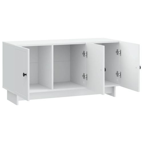 ТВ шкаф Бяло 99 x 34,5 x 50 см Инженерна дървесина