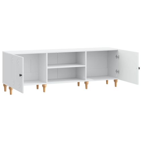 ТВ шкаф Бяло 150 x 31 x 50 см Инженерна дървесина