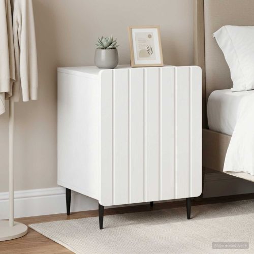 Нощен шкаф 2 pcs Бяло 43 x 34,5 x 52 см Инженерна дървесина
