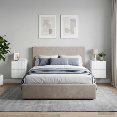 Спален шкаф с монтаж на стена 2 pcs Бял гланц 33 x 34,5 x 43 см