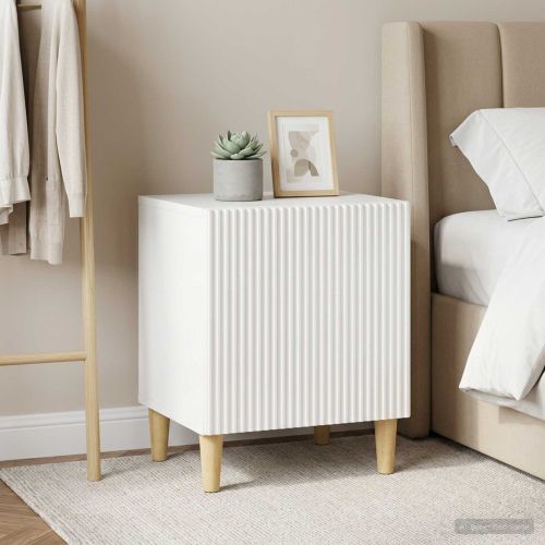 Нощен шкаф 2 pcs Бял гланц 43 x 34,5 x 50 см