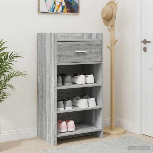 Шкаф за обувки Сив Сонома 48 x 36 x 92 см Инженерна дървесина