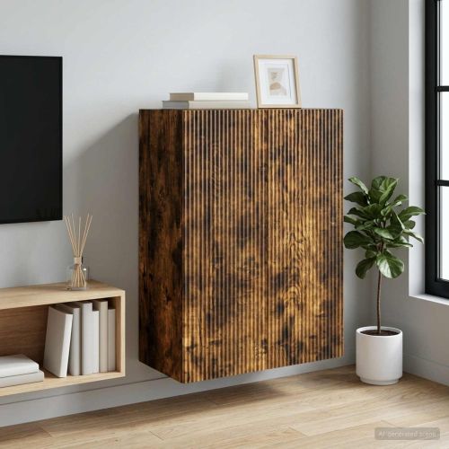 Стенно шкафче Опушен дъб 66 x 34,5 x 90 см Инженерна дървесина