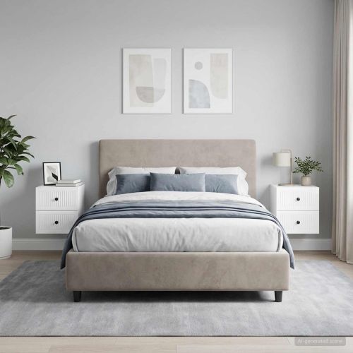 Спален шкаф с монтаж на стена 2 pcs Бял гланц 33 x 34,5 x 40 см