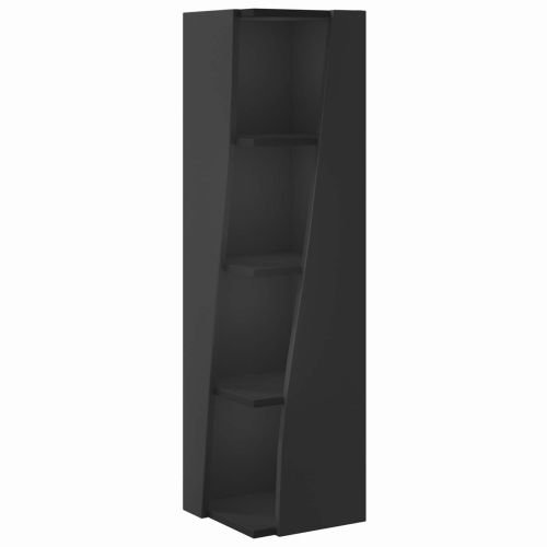 Ъглов шкаф Черно 27,5x27x102см Инженерно дърво