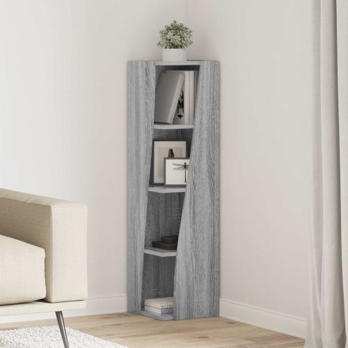 Ъглов шкаф Сив Сонома 27,5x27x102см Инженерно дърво