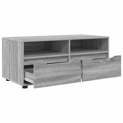 ТВ шкаф с чекмедже Сив Сонома 100 x 48 x 43 см Инженерно дърво