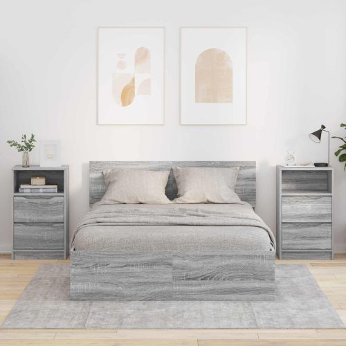 Нощни маси 2 pcs Сив Сонома 40 x 30 x 467 см Инженерно дърво