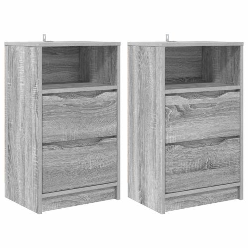 Нощни маси 2 pcs Сив Сонома 40 x 30 x 467 см Инженерно дърво