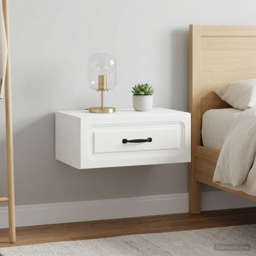 Спален шкаф с монтаж на стена 2 pcs Бяло 49 x 34,5 x 20 см