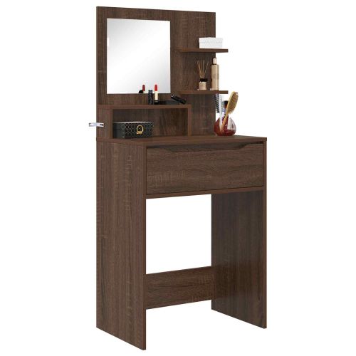 Тоалетки за спалня Кафяв дъб 80 x 39,6 x 135 см Инженерно дърво