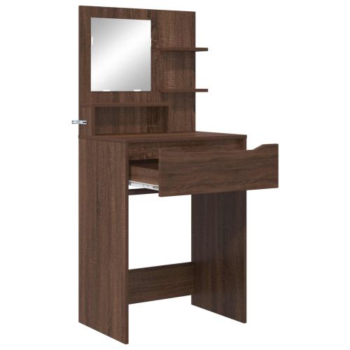 Тоалетки за спалня Кафяв дъб 80 x 39,6 x 135 см Инженерно дърво