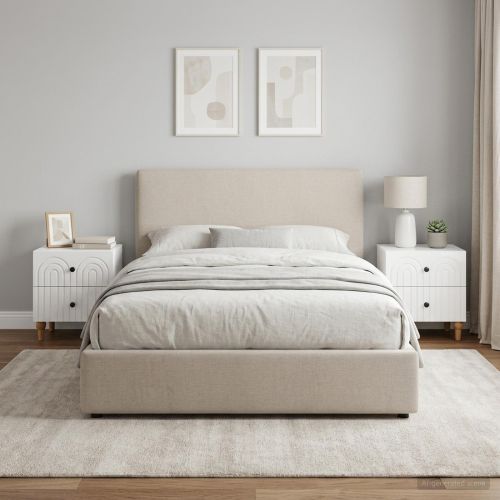 Нощен шкаф с чекмедже 2 pcs Бял гланц 43 x 34,5 x 48 см