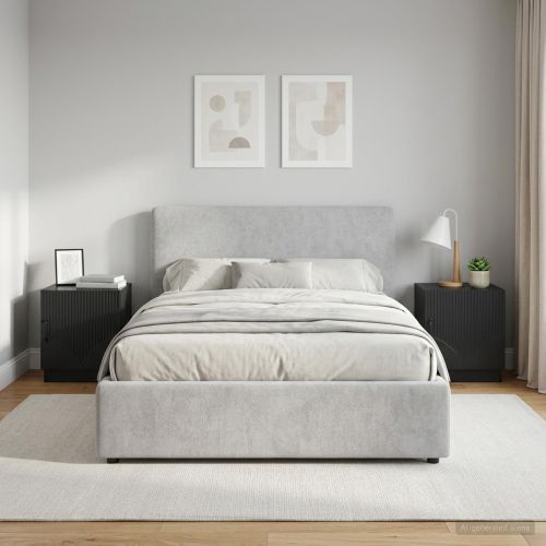 Нощно шкафче 2 pcs Черно 43 x 34,5 x 47 см Инженерна дървесина