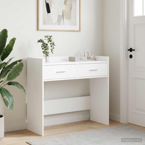 Конзолна маса Бяло 90 x 35 x 80 см Инженерна дървесина