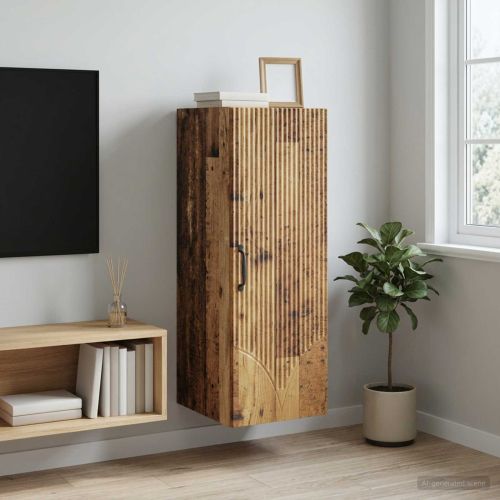 Стенно шкафче Старо дърво 33 x 34,5 x 90 см Инженерна дървесина